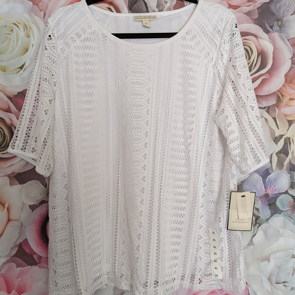 Dana Buchman Ivory Lace Blouse